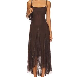 Steve Madden Brown High Low Lace Dress